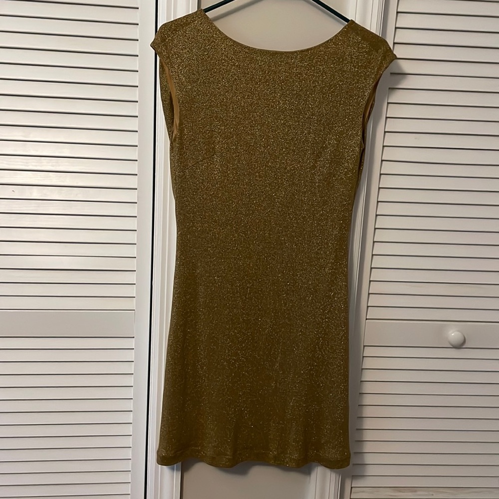 Gold BCBGMAXAZRIA dress